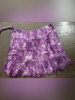Talbots Purple Ice Dyed/Tie-Dye Tiered Cotton Peasant Skirt women’s size 16WP